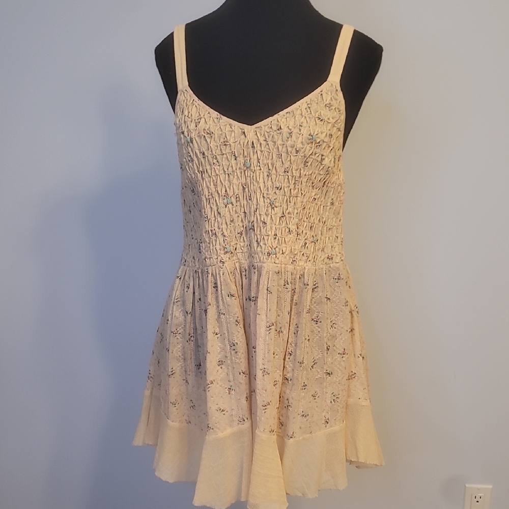 Free People Cream Floral Midi Dress